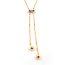 Collier Femme Carador minimaliste billes or 375/000