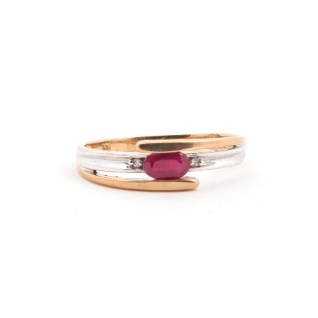 Bague Carador deux ors 375/000 et rubis