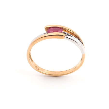 Bague Carador deux ors 375/000 et rubis