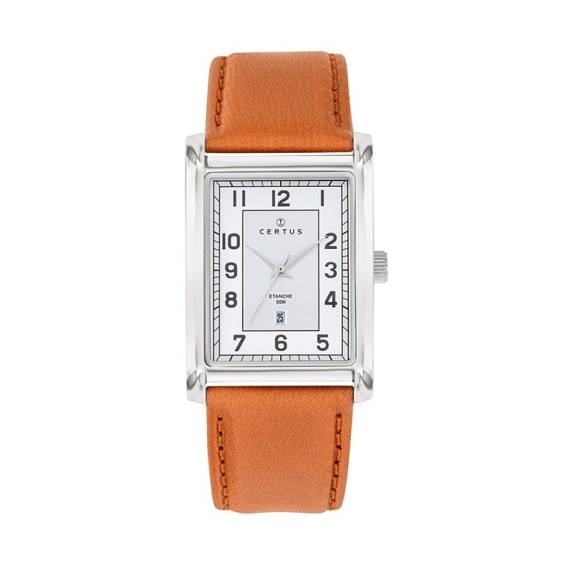 Montre analogique Certus bracelet cuir camel