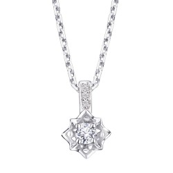 COLLIER FEMME MAUBOUSSIN OR BLANC 750/000 ET DIAMANTS "MA REINE D'AMOUR" n°1