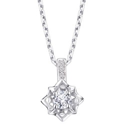 COLLIER FEMME MAUBOUSSIN OR BLANC 750/000 ET DIAMANTS "MA REINE D'AMOUR" n°2