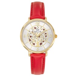 Montre Go femme bracelet cuir rouge arbre de vie