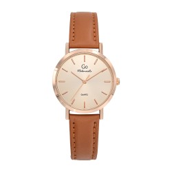 Montre Go femme bracelet cuir marron