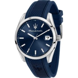 Montre Homme Maserati Attrazione bracelet silicone bleu avec dateur