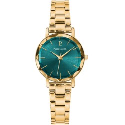 Montre Femme Pierre Lannier acier doré fond vert