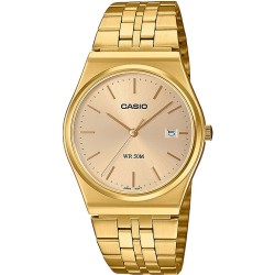 Montre Casio acier doré fond blanc avec dateur