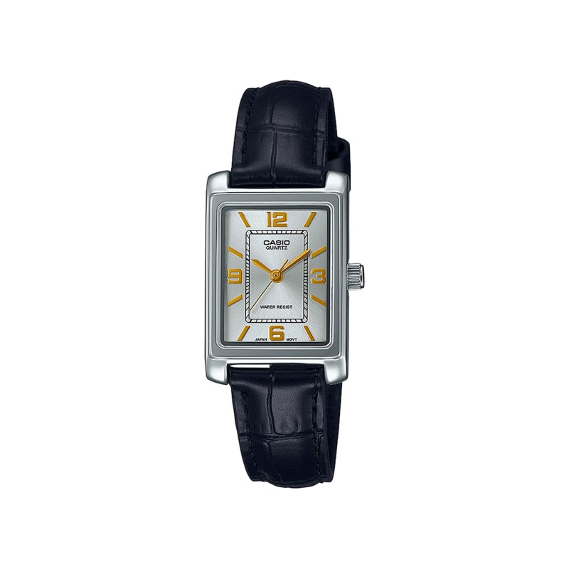 Montre analogique Casio bracelet cuir noir