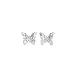 Boucle d'oreilles Guess Chrysalis en acier rhodié pavé de zircons