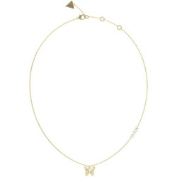 Collier femme Chrysalis Guess en acier doré avec papillon pavé de de Zircons