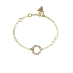 Bracelet Femme Guess en Acier doré et Oxydes de zirconium Motif Cercle Maille forçat