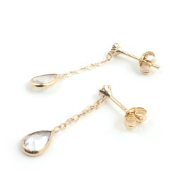 BOUCLES D'OREILLES PENDANTES CARADOR OR 375/000