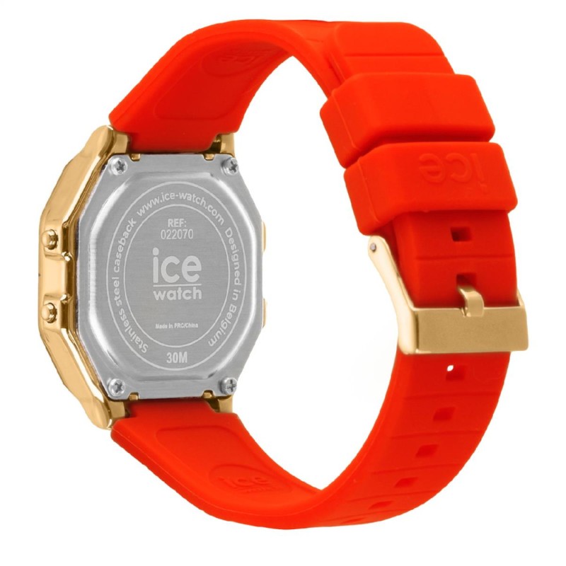 Montre Numérique Ice Watch Collection Ice Digit Retro Bracelet Silicone Rouge