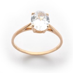 Bague solitaire femme Carador Or 375/000 et Oxyde de zirconium