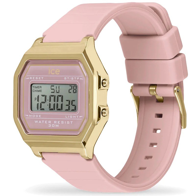 Montre Numérique Ice Watch Collection Ice Digit Retro Bracelet Silicone Rose