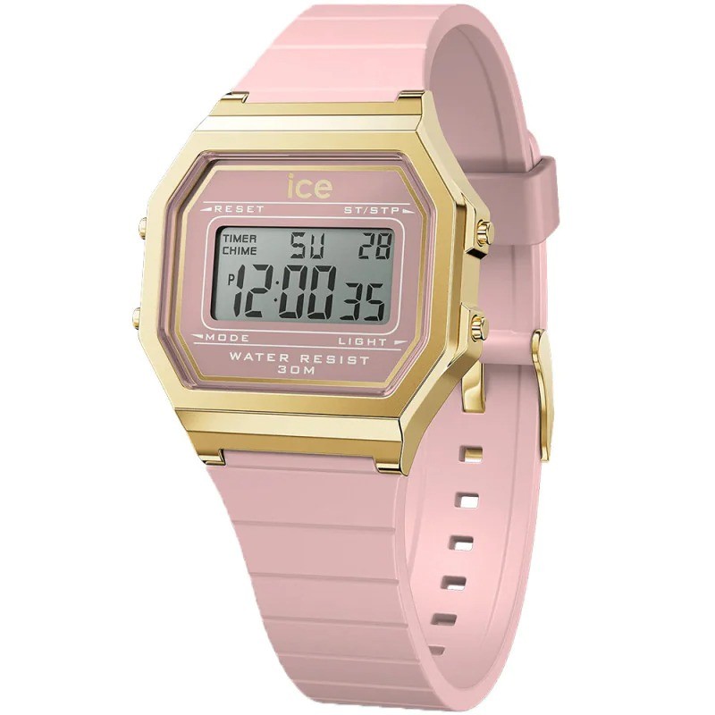 Montre Numérique Ice Watch Collection Ice Digit Retro Bracelet Silicone Rose