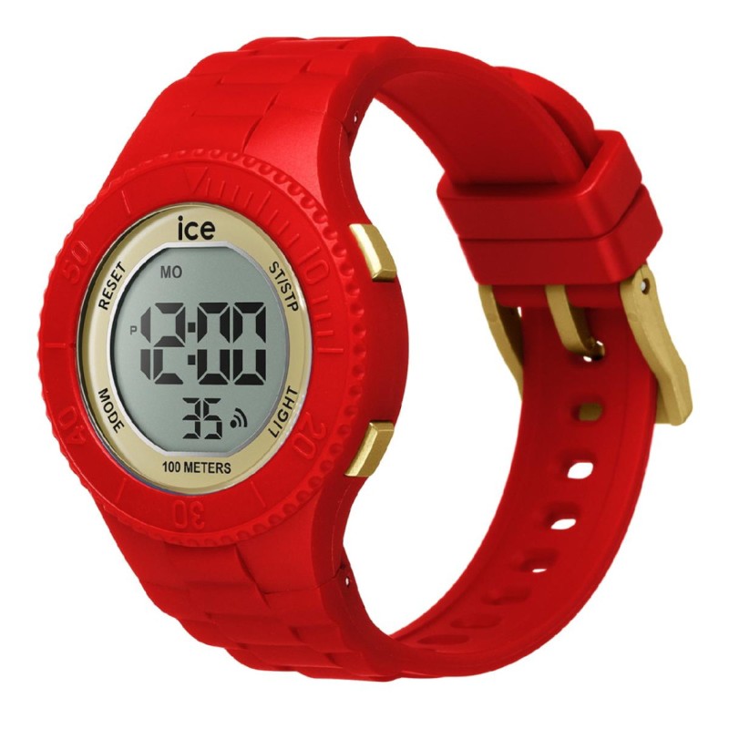 Montre Numérique Ice Watch Collection Ice Digit Bracelet Silicone Rouge