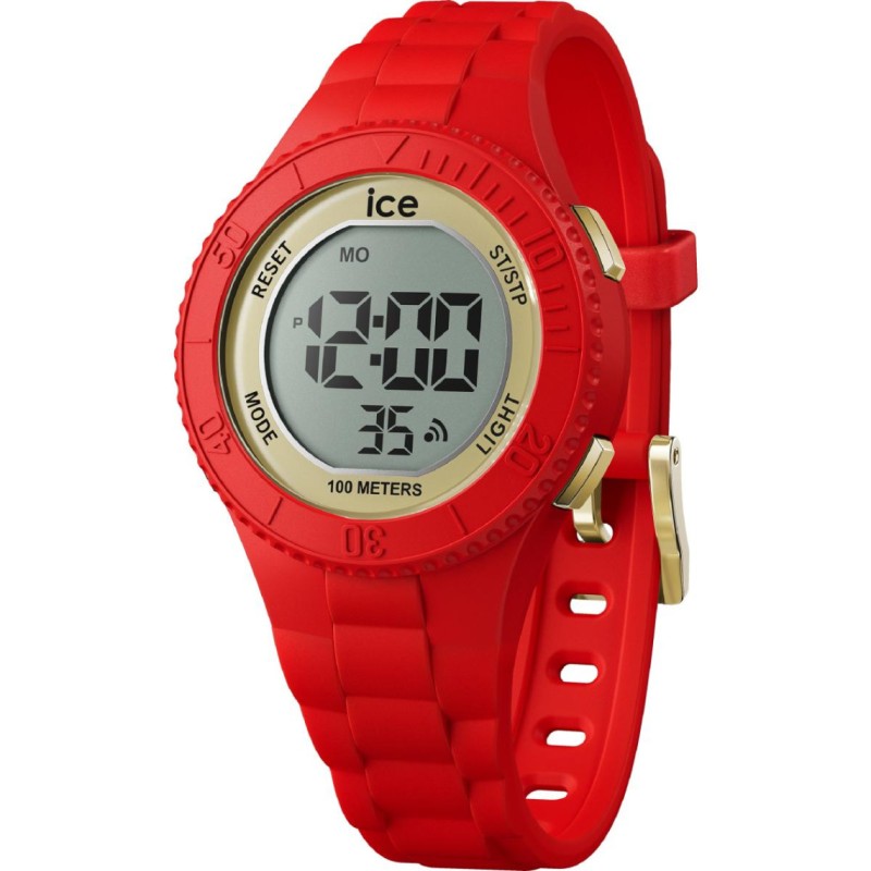 Montre Numérique Ice Watch Collection Ice Digit Bracelet Silicone Rouge