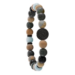 Bracelet homme Jourdan - Yasur - en acier et pierres naturelles