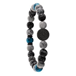 Bracelet homme Jourdan - Yasur - en acier et pierres naturelles