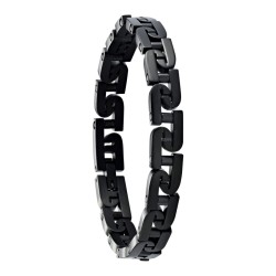 Bracelet Homme Jourdan - Wild - en Acier noir et maillons motif double "J"