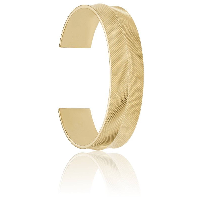 Bracelet Jonc Fossil collection Harlow Linear Texture acier doré