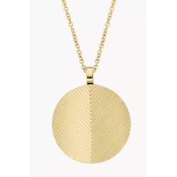 Collier Femme Fossil Harlow Linear Texture en acier doré