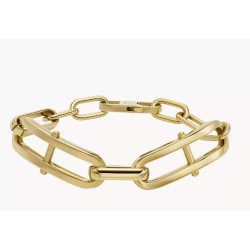 Bracelet chaîne Fossil Femme Heritage en acier doré