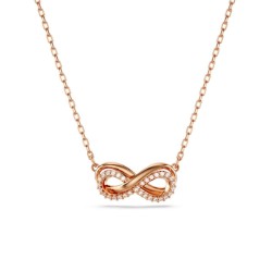 Collier Swarovski Femme Hyperbola pavé motif infini doré rose