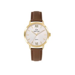 Montre Femme Go Girl Only boitier doré et bracelet cuir marron