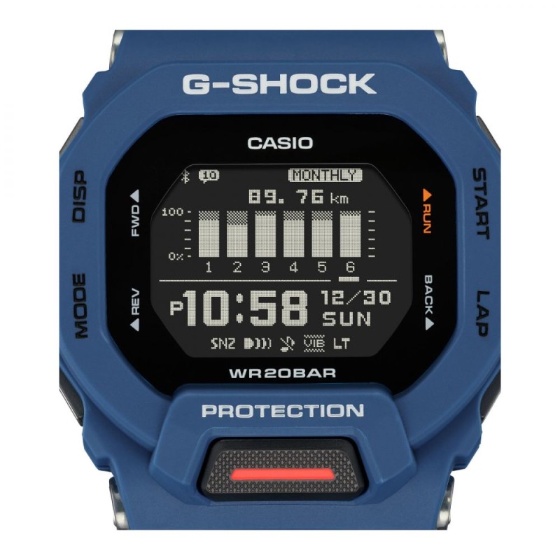 Montre Numérique Casio Collection G-Squad GBD-200-2 Bracelet Résine Bleu