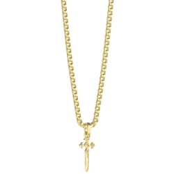 Collier Guess Homme South Alameda Et Pampille Dague 66 cm en Acier doré