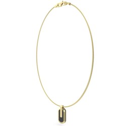 Collier Guess Homme Racer Tag en Acier doré