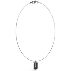 Collier Guess Homme Racer Tag en Acier argenté