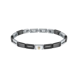 Bracelet Maserati Homme en Acier et Céramique Noir