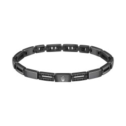 Bracelet Maserati Homme Noir en acier et céramique noir