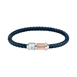 Bracelet Maserati Homme Gioielli Cuir Bleu