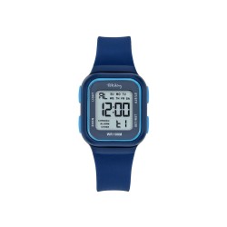 Montre Tekday Mixte digital silicone bleu