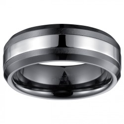 Bague ROBIN Homme Phebus en Acier et céramique noire