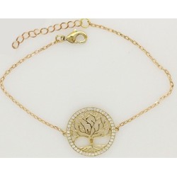 Bracelet femme Phebus en plaqué or avec motif arbre de vie