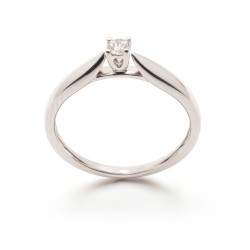 BAGUE SOLITAIRE OR BLANC 750/000 AVEC DIAMANT