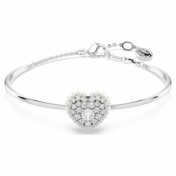 BRACELET JONC FEMME SWAROVSKI HYPERBOLA SOFT HEART METAL ARGENTE FORME COEUR