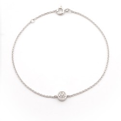 Bracelet Femme Carador cercle diamants 0,03 cts et or blanc 750/000