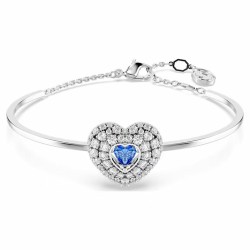 BRACELET FEMME SWAROSVKI HYPERBOLA SOFT HEARTT METAL ARGENTE CRISTAUX BANC ET BLEU