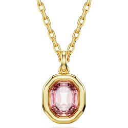 COLLIER FEMME SWAROVSKI IMBER METAL DORE CRISTAL ROSE