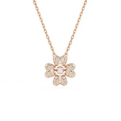 COLLIER FEMME SWAROVSKI IDYLLIA METAL DORE ROSE CRISTAUX ROSES