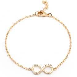 Bracelet femme carador en plaqué or avec oxydes de zirconium motif infini