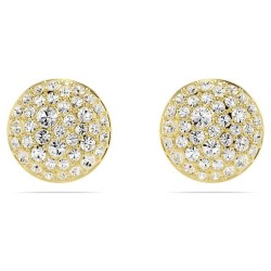 BOUCLES D OREILLES FEMME SWAROVSKI METEORA METAL DORE CRISTAUX BLANCS