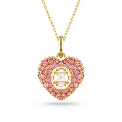 COLLIER FEMME SWAROVSKI HYPERBOLA HEART METAL DORE BLANCS ET ROSE