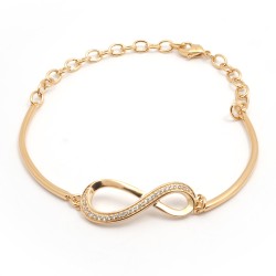 Bracelet Rigide femme carador en plaqué or avec oxydes de zirconium signe infini